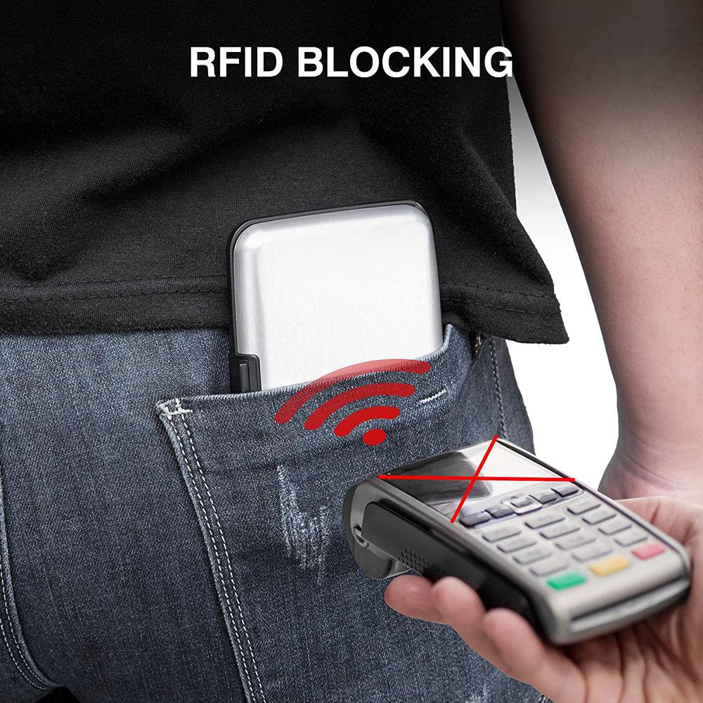 Men Women RFID Blocking Metal Aluminum ID Card Case RFID Wallet Credit Card Holder Coin Purse