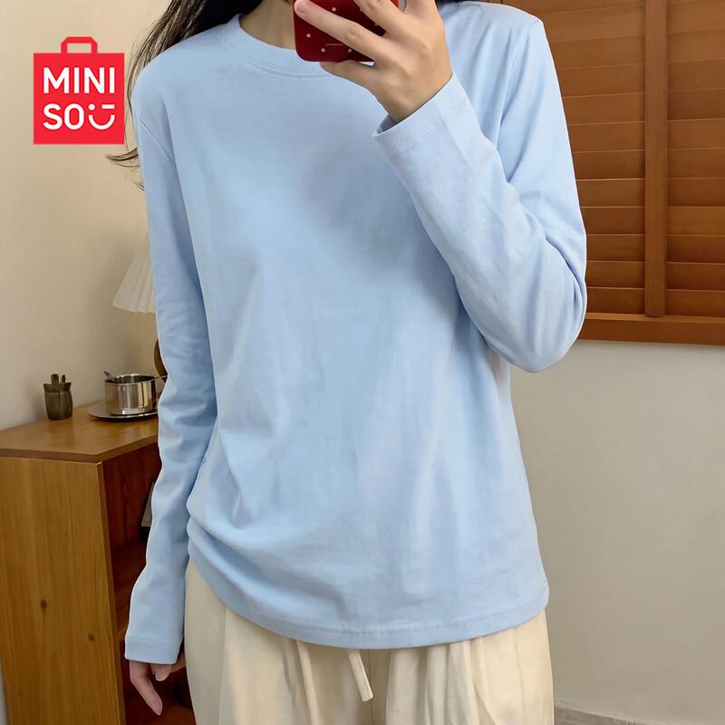 MINISO Женская хлопковая футболка с длинным рукавом, весна 2026