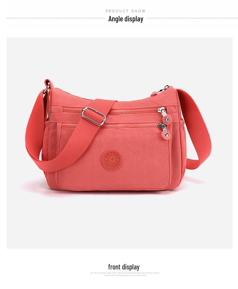 Женская квадратная нейлоновая сумка через плечо - Большая вместимость, однотонная, модный повседневный дизайн