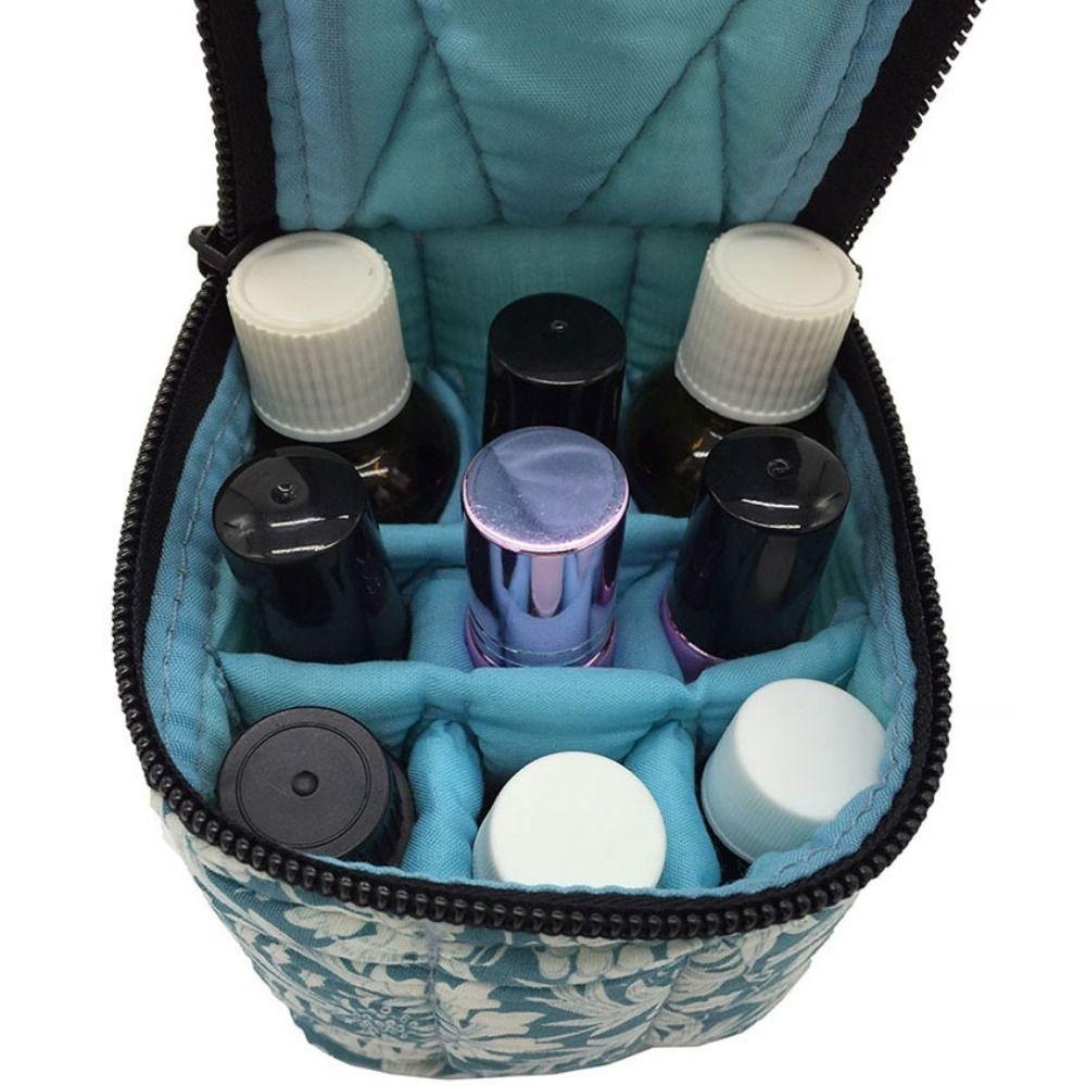 Portable 9 Compartments Essential Oil Bag 15ML Capacity with Handle Nail Polish Storage Bag Shockproof Essential Oils Organizer