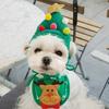 Pet Hat Christmas Tree Shape Headdress Green Pet Dogs Beanie for Christmas