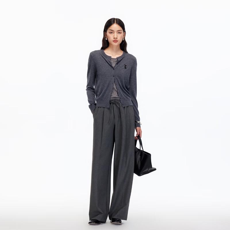 VEROMODA Pleated Elastic Waist Straight-Leg Casual Pants