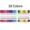 12/24/30pcs Dual Brush Art Markers, Artists Fine and Brush Tip Pen Coloring Markers for Kids Adult Coloring Art Craft Supplies Kit