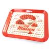 [M4899] - Small Tray 'Fait Maison' White and Red (15x20 Cm)