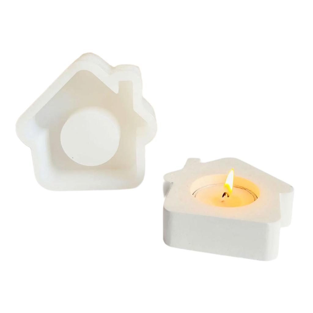 House Shaped Candle Stand Molds House Candlestick Molds for Making Candlestick Tealight Holder Room Decorations
