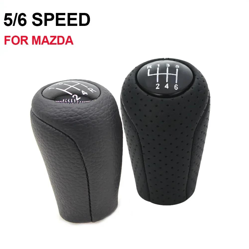 Кожаная 5/6-скоростная ручка переключения передач для MAZDA 3 BK BL 5 CR CW 6 II GH CX-7 ER MX-5 NC III 23 MT Кожаный рычаг переключения передач Headball