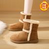 Fashion CRLAYDK Designer Womens Snow Boots Winter Warm Fur Lined Suede Ankle Slip On Booties Platform Ladies 2 Wearing Outdoor Shoes