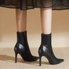 Модная женская обувь 2025 Модные женские ботильоны Модные ботинки на тонком каблуке с боковой молнией Сексуальные элегантные ботильоны с острым носком для женщин