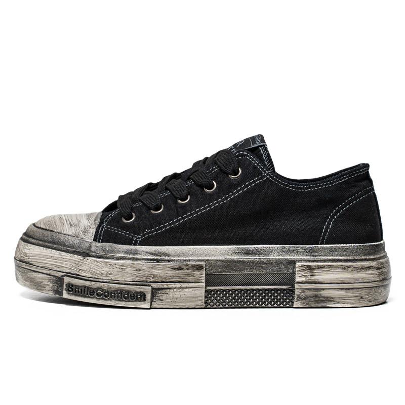 Модные черные мужские туфли Four Seasons Модный ретро-стиль Make dirty Досуг На Открытом Воздухе Вечеринка Уличная ходьба молодежная обувь