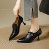 Острый темперамент элегантный не устают ноги высокие каблуки женская юбка боковая молния пряжка ремня шпилька туфли-лодочки 2025 новые