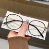 Оправа очков цвета белого молочного чая для женщин может быть оснащена степенью близорукости, простая оправа для лица, маленькая круглая оправа, золотая шелковая оправа для глаз