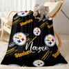 Steelers Team Spirit Personalized Name Blanket Multi-purpose Customizable Blanket Warmthful Decor Versatile for Home Decor Office Chair Seaside