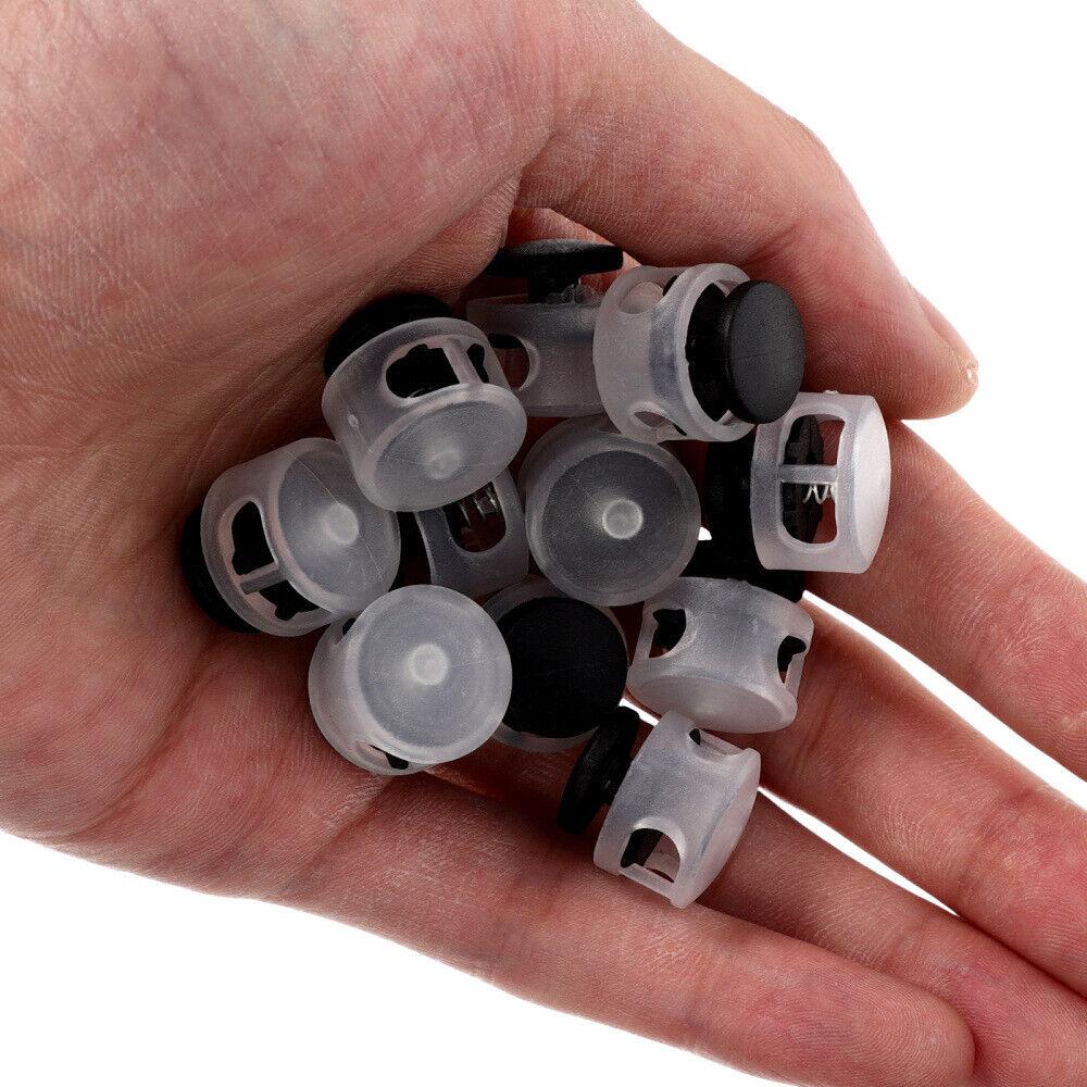 Double Hole Elastic Rope Rope Lock Spring Buckle Press Button Rope Clamp Shoelace Buckle