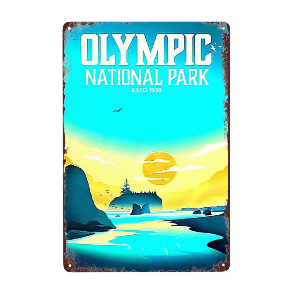 1pc Retro Grand National Park Metal Sign for Kitchen Restaurant Farm Bathroom Man Hole Farm Wall Decoration 8x12 Inch