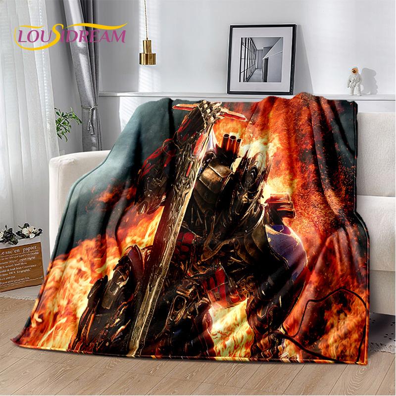 HD Cartoon T-Transformers Autobots Soft Blankets,Keep Warm Throw Blanket for Picnic Beds Sofa Home Bedroom Gifts Kids Hiking