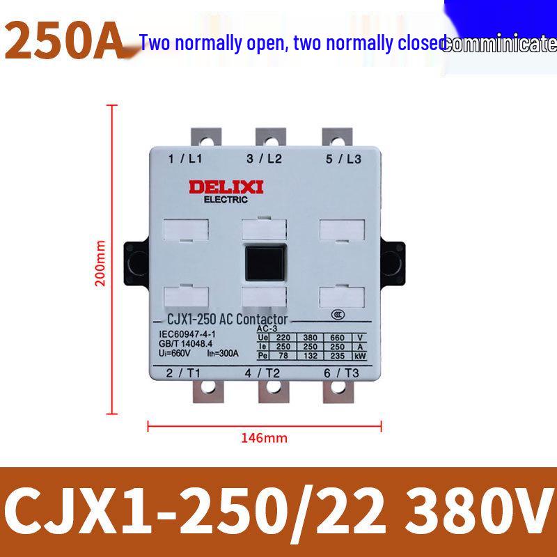 Трехфазный контактор переменного тока Delixi CJX1, 45А-205А, 220В/380В