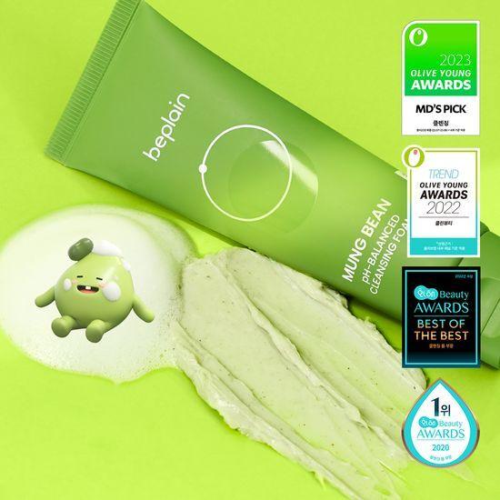 BEPLAIN Mung Bean Mildly Acidic Cleansing Foam 160ml Special (+40ml)