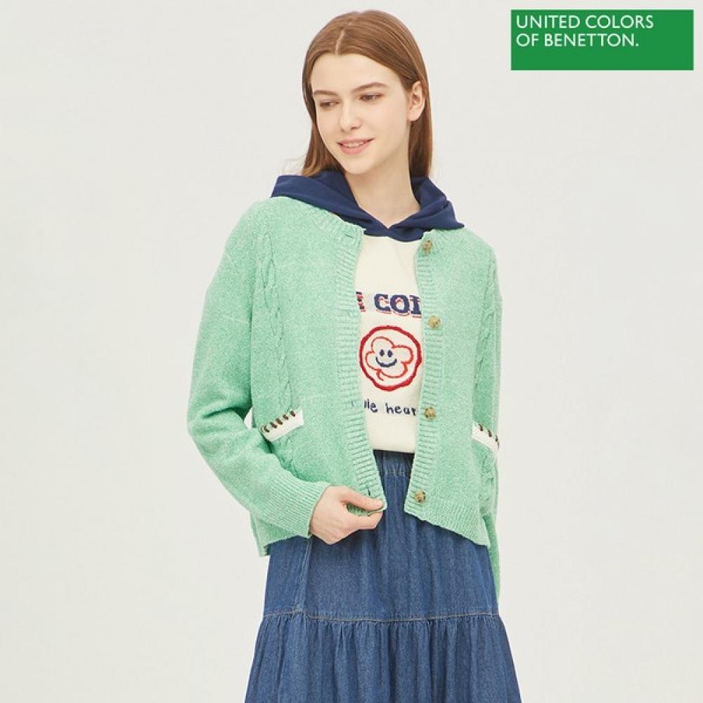 Benetton Benetton Airplane Patch Knit Cardigan Bakc13311 Gn