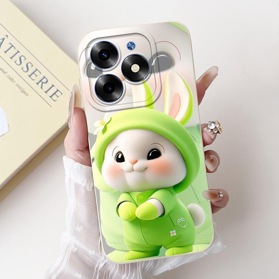 Чехол для Tecno Spark Go 2024 Tecno Spark 20c 20 Pop 8 Funda Эстетичный Мультяшный Панда Кролик Защита Камеры Матовый Мягкий Чехол