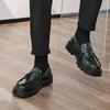 Brand New Slip-On Thick Soled Casual Leather Shoe Korean Style Fashion Round Head Handmade Leather Fringe Lazy Loafers Men Shoes