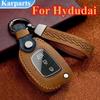 Fashion Leather Car Key Case Cover Fob Shell for Hyundai Tucson Creta Ix25 Ix35 I10 I20 Ix20 HB20 Elantra Sonata