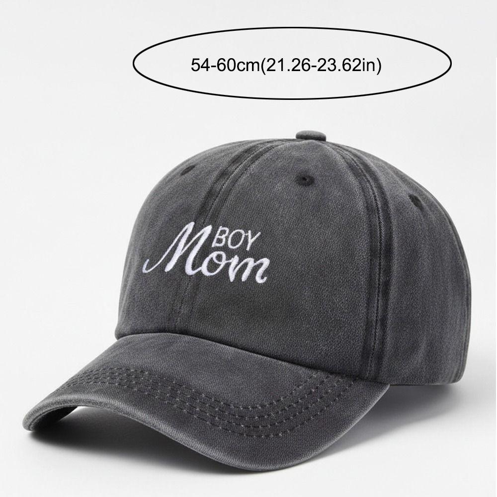 Vintage Boy Mom Embroidery Caps Washed Cotton Baseball Cap Fashion Sport Visors Cap Gifts