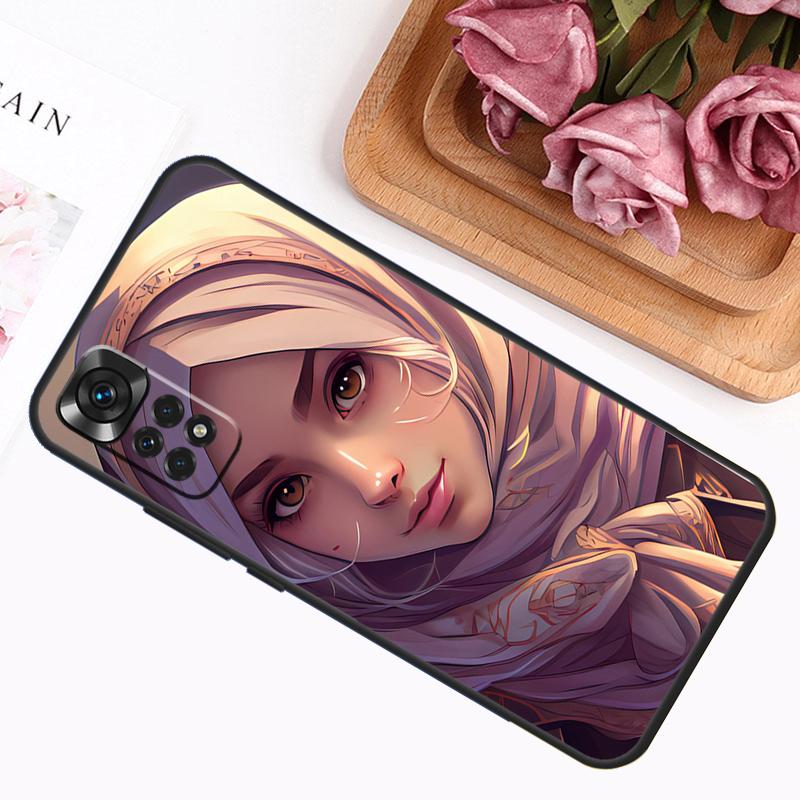 Мусульманский арабский Хиджаб Девочка Чехол Для Xiaomi Redmi Note 14 13 12 11 9 10 Pro 9S 10S 11S 12S Redmi 14C 13C 12C 10C Обложка