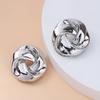 Big Metal Personality button Stud Earrings For Women Gold Statement Spiral Whirlpool Earing New Jewelry