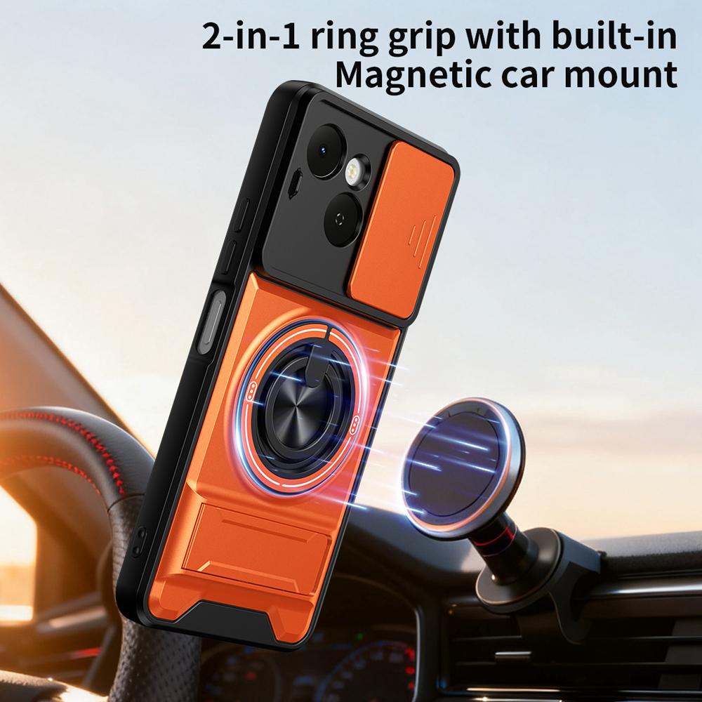 KEYSION Магнитный чехол для телефона TECNO Spark 40C 4G с защитой выдвижной камеры, вертикальной подставкой, кольцом 360° и ударопрочной задней крышкой