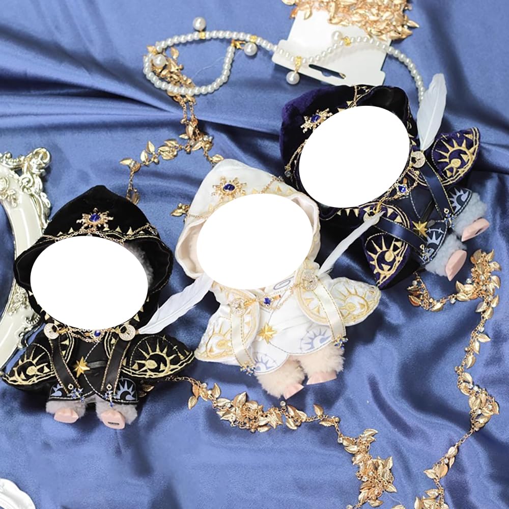 Nianniyhouse 10см 20см Плюшевая одежда Халат Пояс Волшебный плащ Хлопковая кукольная одежда Одевание (Черный, 10см)