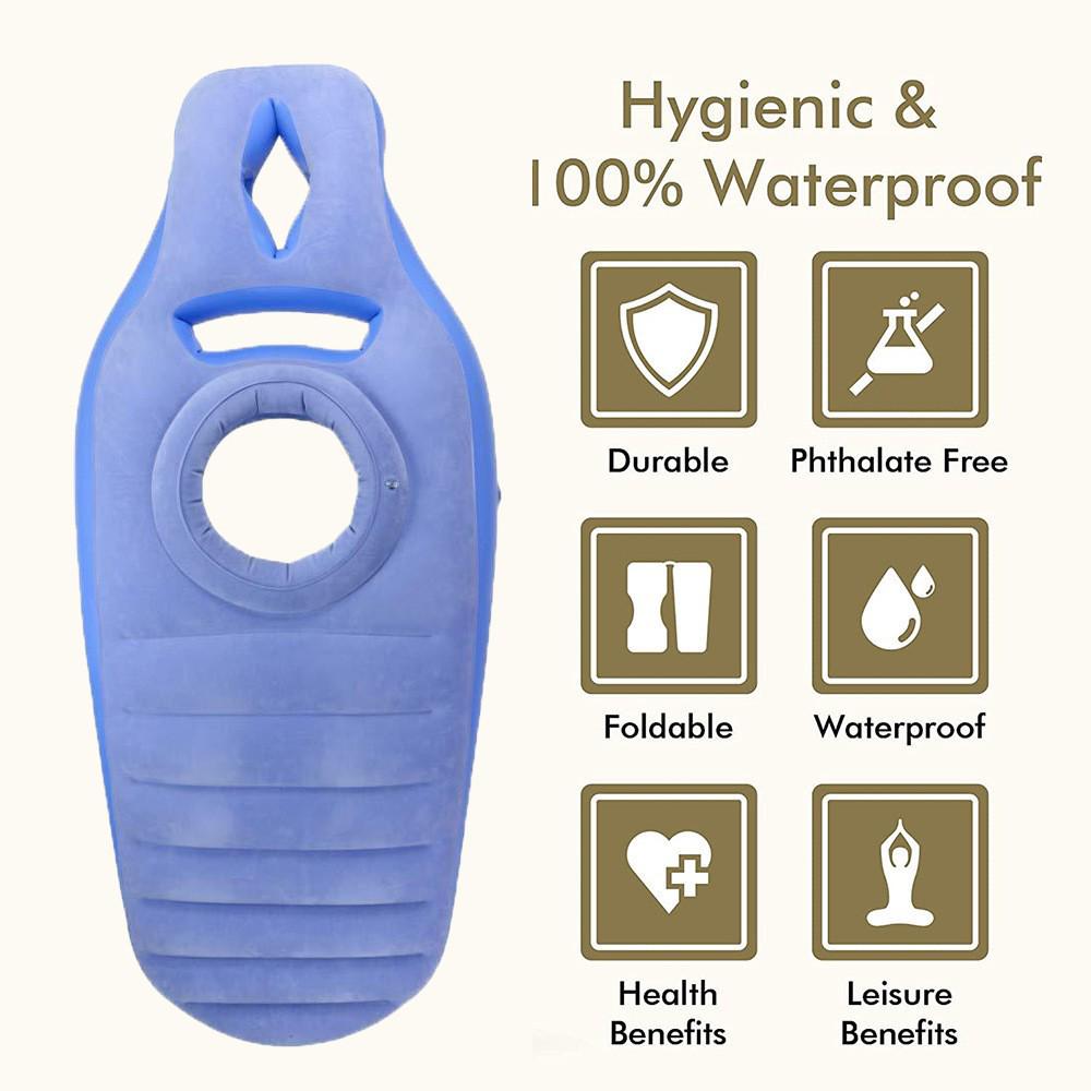 Надувной матрас для сна на животе для беременных с флокированной поверхностью