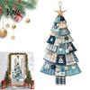 Traditional Craft Sewing Project Christmas Handmade Door Hanging Kit, Patchwork Tree Decoration DIY Textured Fabric Wall Set, Rustic Farmhouse Holiday
