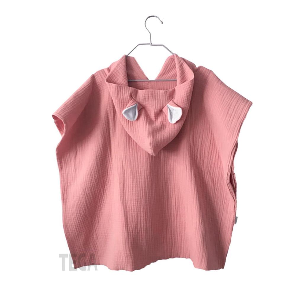 Органический 100% хлопок, 4 слоя муслина с капюшоном, пляжный детский детский халат-пончо, банное полотенце