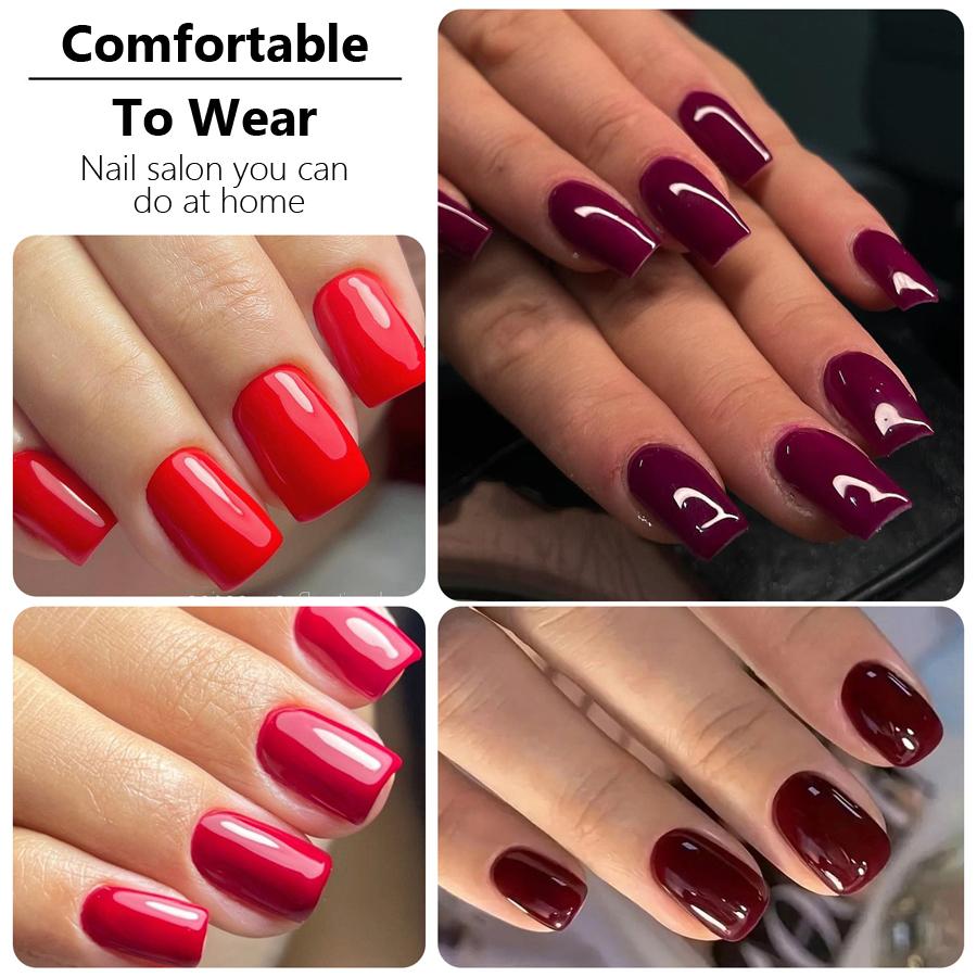 96 шт. коротких накладных ногтей, глянцевые однотонные искусственные ногти, полное покрытие, искусственные ногти для маникюра с натуральным видом