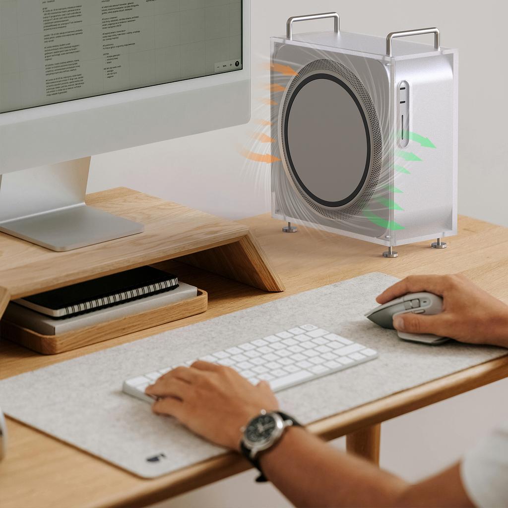 Geekria Acrylic Chassis Stand, Compatible with Apple Mac Studio for M1/M2/M4 Max, M1/M2/M3 Ultra, Computer Case Holder (Frosted)