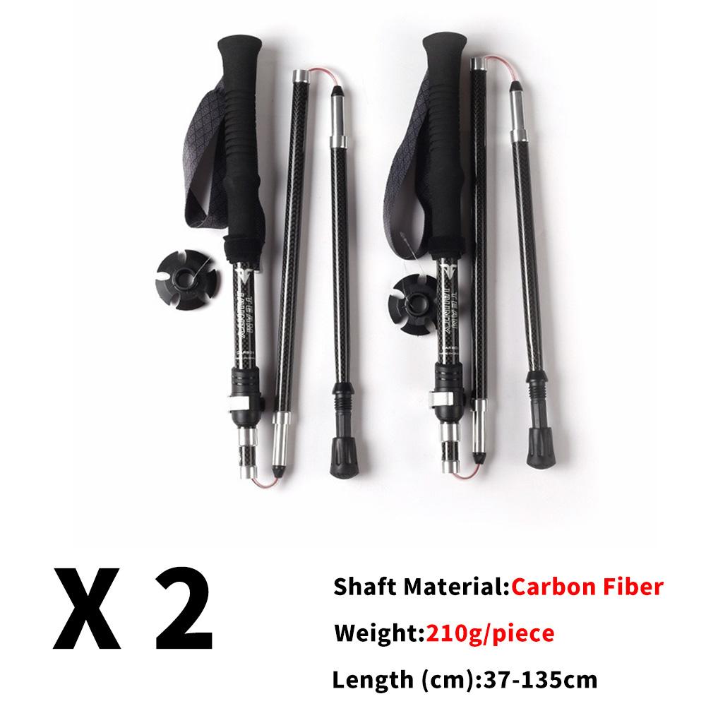Треккинговые палки, 2 шт., складные телескопические палки из углеродного волокна, легкие прогулочные палки, альпинистская палка