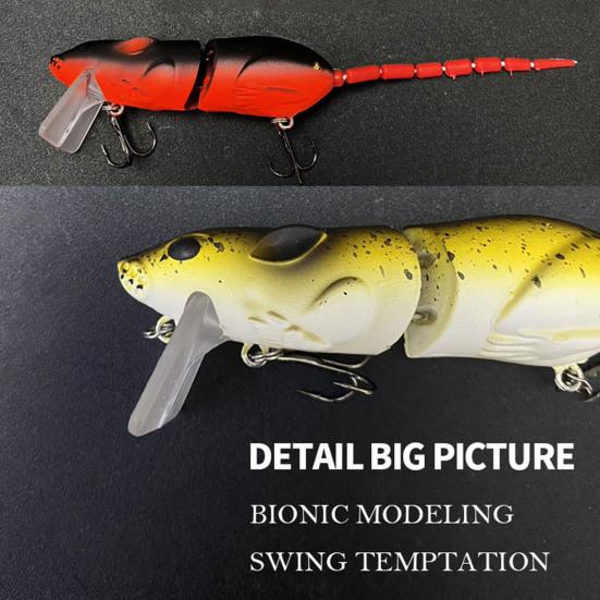 Yousheng 7 шт. 8 см/15,3 г Приманка-мышь с крючком, 2 секции, для дальнего заброса, биомиметическая крыса, жесткая искусственная приманка, аксессуары для пресноводной и морской рыбалки