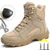Anti Scalding Welding Boots Puncture-Proof Safety Shoes Men Outdoor Desert Tactical Boots Work Shoes Protective Shoes Non-slip