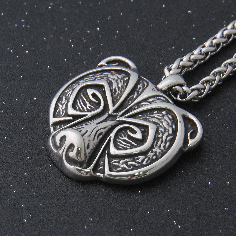 Ожерелье с подвеской в виде головы медведя викингов-берсерков из нержавеющей стали для мужчин и женщин