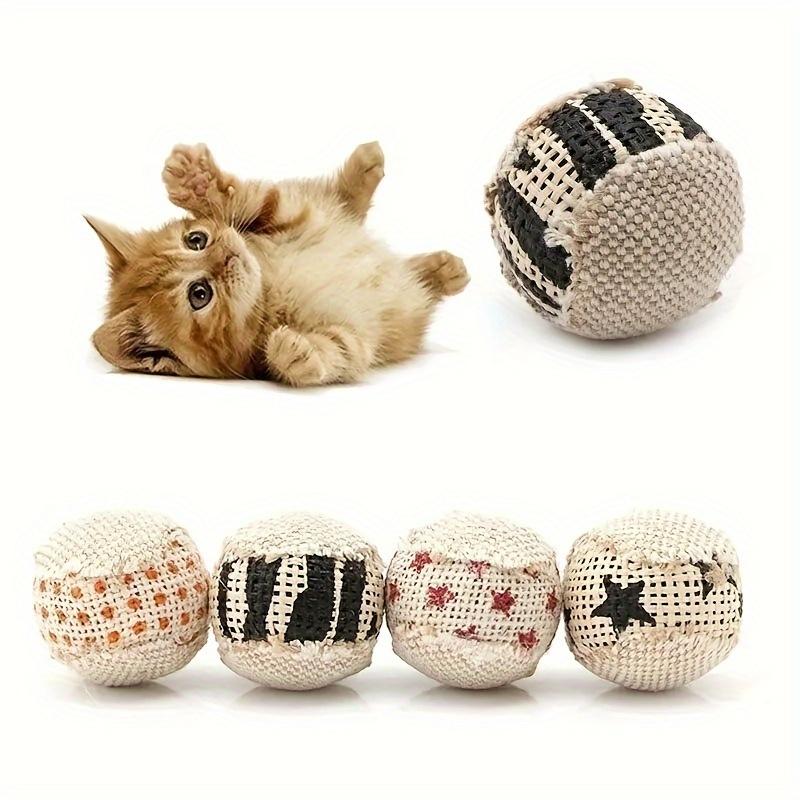 1Pc Random Color Sisal Ball,Interactive Cat Toy–Sound Cat Chase Balls,Self-Entertainment Pet Supplies For Kitten And Small Cats