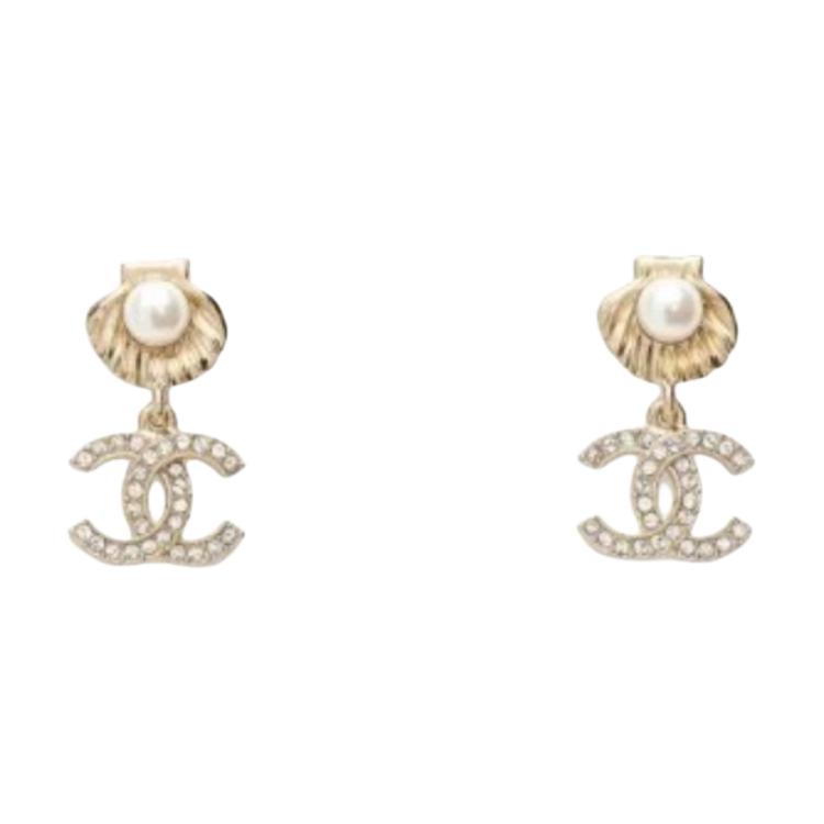 Chanel 25C Серьги с дизайном ракушек для ранней весны Женские серьги Золотой AB-25C-096