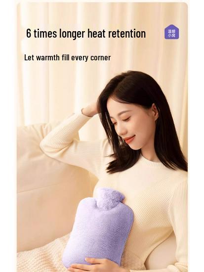 Plush Imitation Rabbit Fur Hot Water Bottle: Hand, Foot, and Bed Warmer