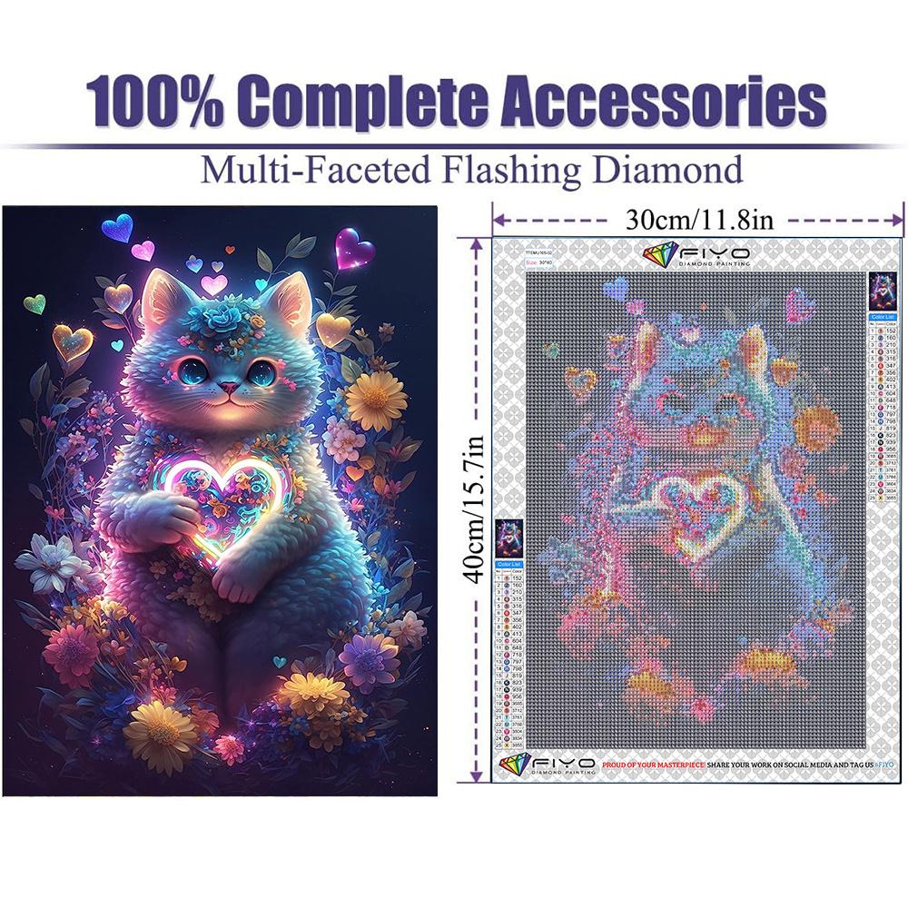 5D Алмазная картина Полный Алмазный кот Алмазная картина Ручная работа Diy Алмазная мозаика Картина Украшение дома