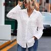 Ladies Spring Summer Long Sleeve Solid Color All Match Blouse Shirt Top