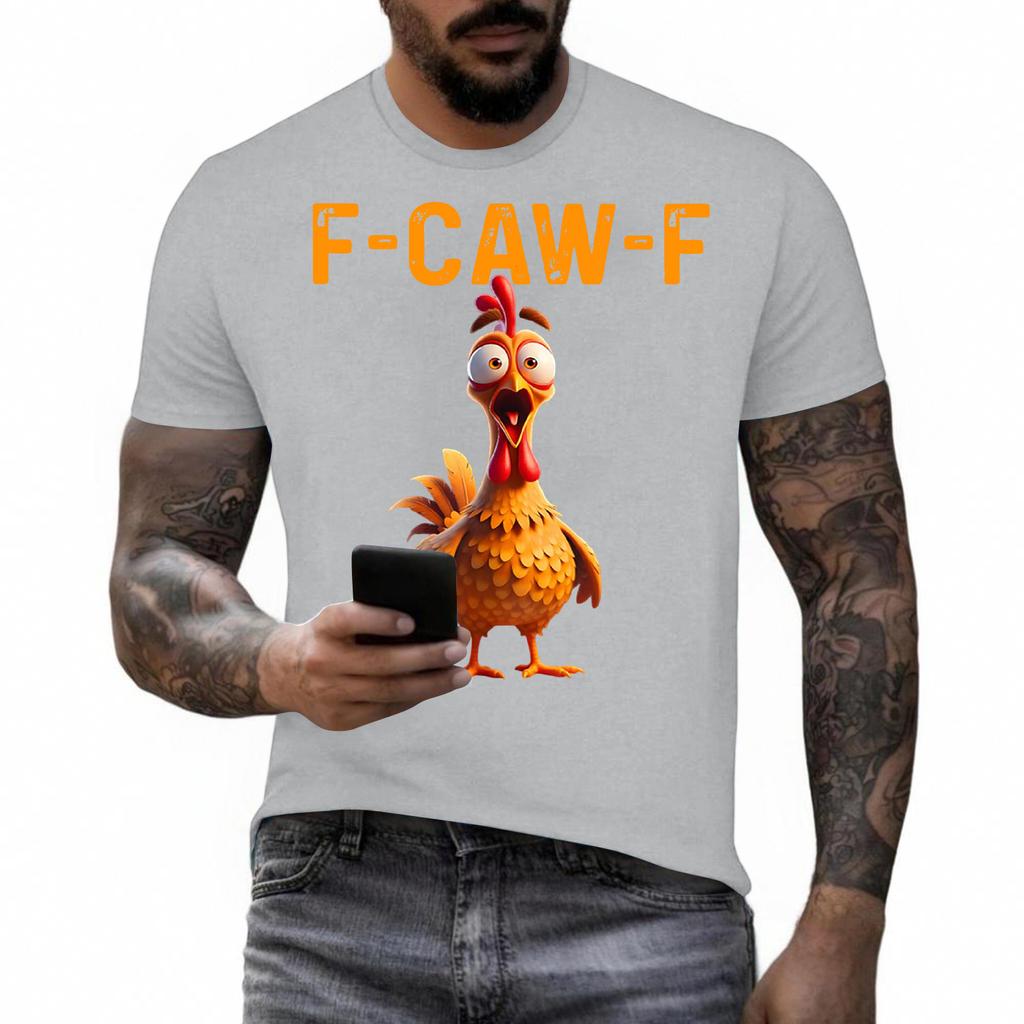 Смешная футболка с петухом, кукарекающим F-Caw-F, и каламбуром