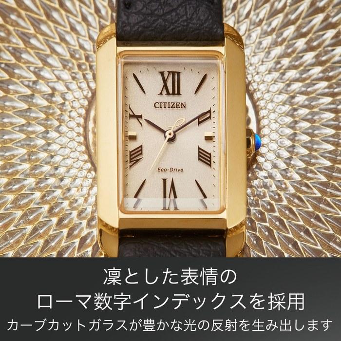 [CITIZEN] Коллекция L Square Прямоугольные Eco-Drive Золотые EW5622-09P Женские Желтое Золото