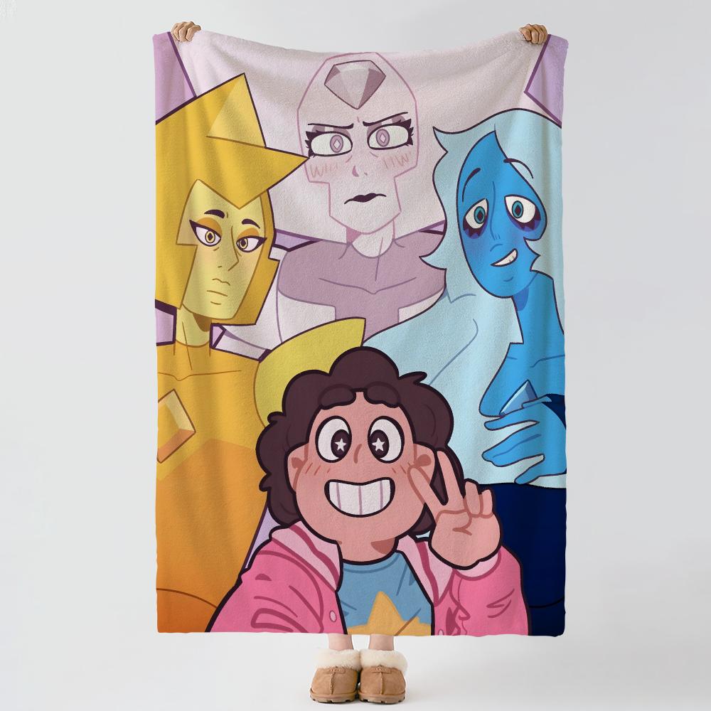 Мультяшное одеяло из толстого и уютного фланеля S-Steven Universe-e, для использования в различных ситуациях, в помещении и на улице, для дневного сна