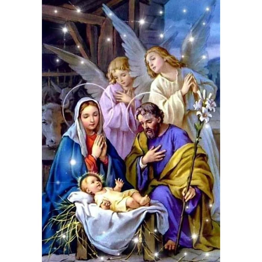 5D Diy Diamond Painting Religious Mother And Child Diamond Cross Stitch Diamond Art Mosaic Home Decoration Gift