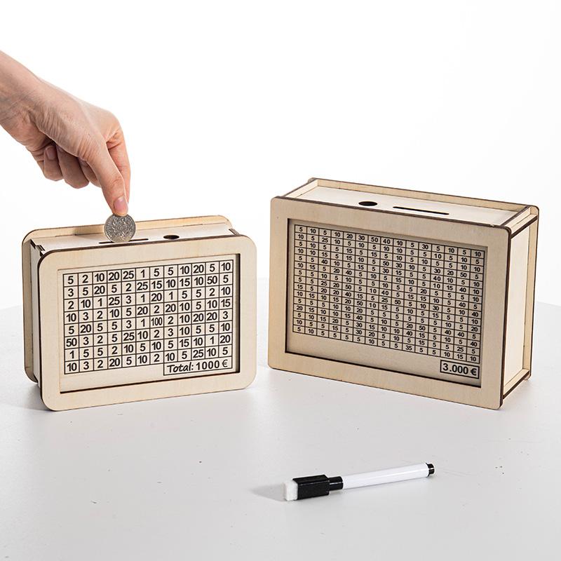 Деревянная копилка 1000/2000/3000/5000/10000 евро Копилка со счетчиком кассовые ящики сберегательные цели и коробки с числами