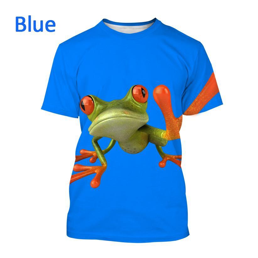 Fashionable Tree Frog 3D Printed T-shirt Fun Animal Men's and Women's Fun Hip Hop Style Short Sleeve Top